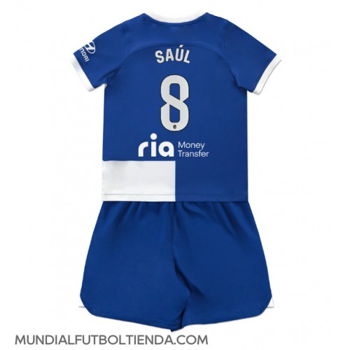 Camiseta Atletico Madrid Saul Niguez #8 Segunda Equipación Replica 2023-24 para niños mangas cortas (+ Pantalones cortos)